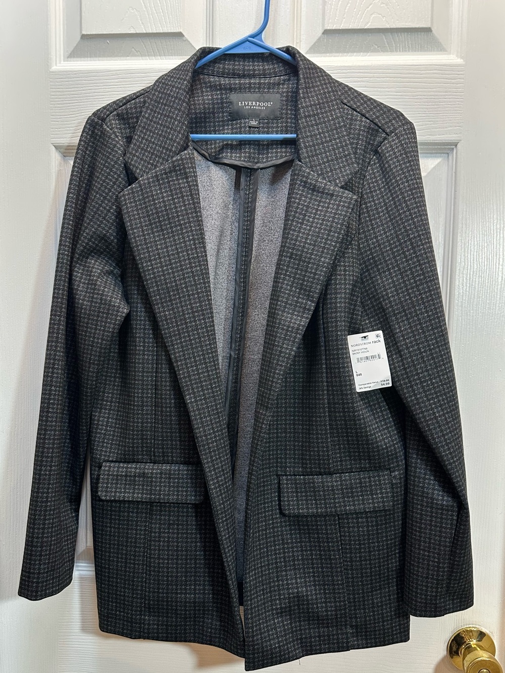 Liverpool Charcoal Houndstooth Wool-Blend Jacket